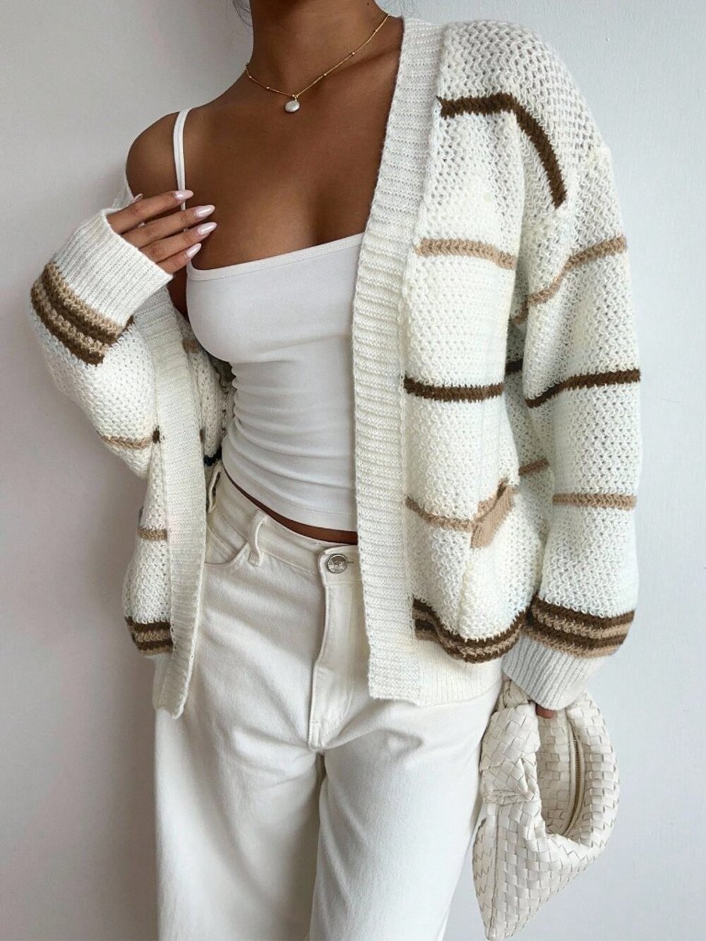 Multicolor Casual Women's Striped Pattern Cardigan - Picture 4 of 7